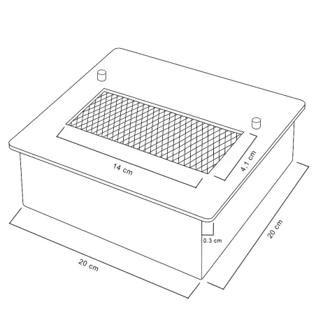 Square burner 3 kW 1.5L