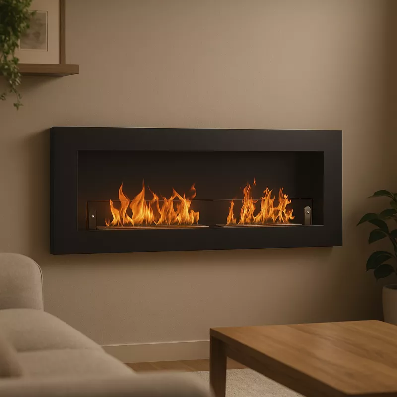 Novo XL, cheminée murale bio éthanol Couleur Noir mat