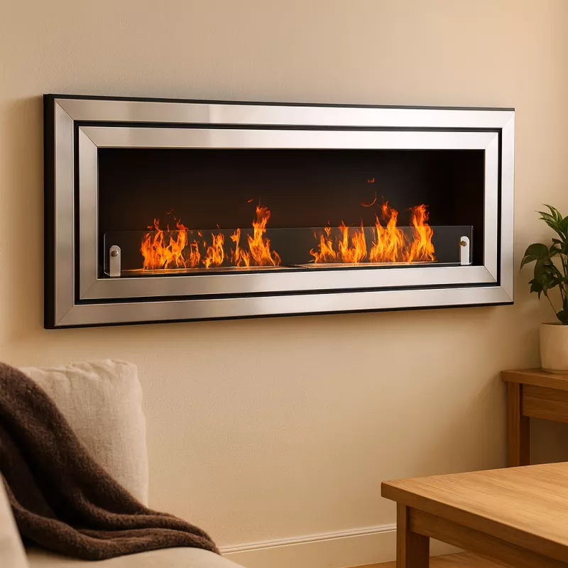 Ethanol-Kamin Bernstein XL Farbe Gebürsteter Edelstahl Größe 2 Brenner