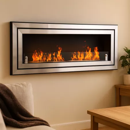 Ethanol-Kamin Bernstein XL Farbe Gebürsteter Edelstahl Größe 2 Brenner