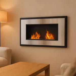 Cheminée éthanol Insignal XL murale acier/inox