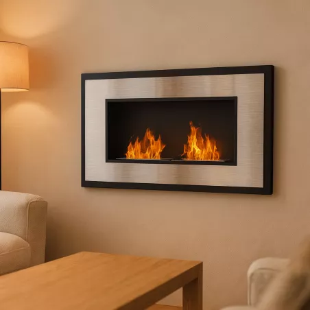 Cheminée éthanol Insignal XL murale acier/inox Couleur Inox brossé