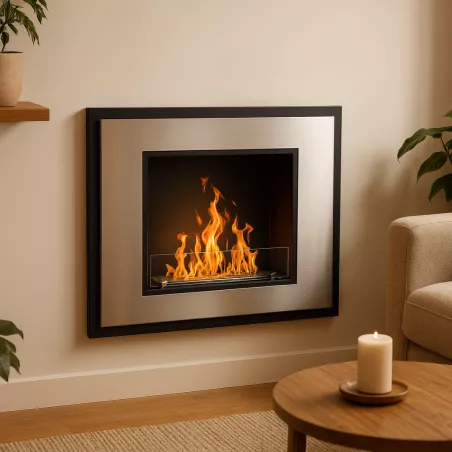 InSignal bio-ethanol haard, 80 x 18 x 59 cm Kleur Geborsteld roestvrij staal Optie Brandwerend glas