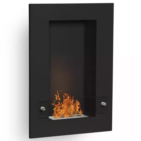 Cheminée éthanol murale Vertigo, 80x56x16cm Couleur Noir