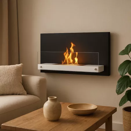 Ethanol-Wandkamin Riad, 2700 Watt Farbe Schwarz