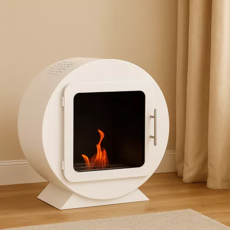 Cylindrical ethanol fireplace - Ovedia Colour Brilliant White