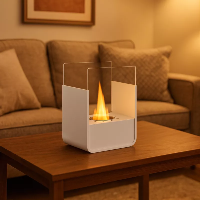 Table fireplace Odeus Colour White