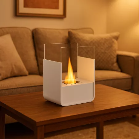 Table fireplace Odeus Colour White