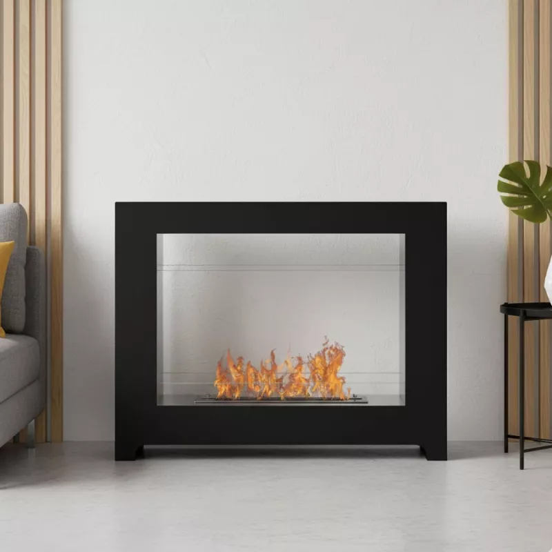 Cheminée bio de sol Tango Couleur Noir
