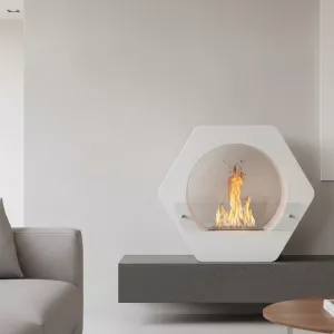 Caminetto a etanolo da pavimento a forma di dado