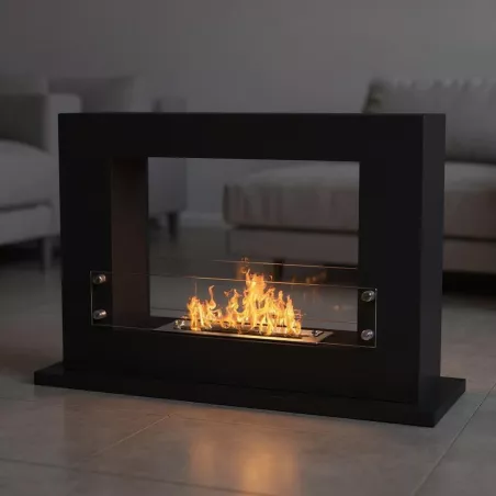 Suelo radiante ecológico Athena 100cm 3kW Color Negro Quemador 2.2L/4kW