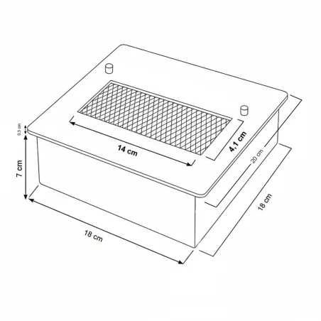 Quemador cuadrado 3 kW 1,5L