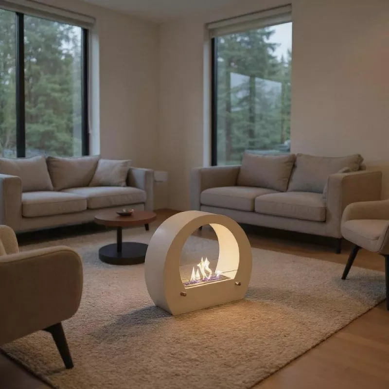 Onyx ethanol fireplace, vintage model Colour White