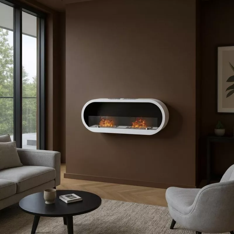 Calentador de pared o suelo Comet etanol Color Blanco