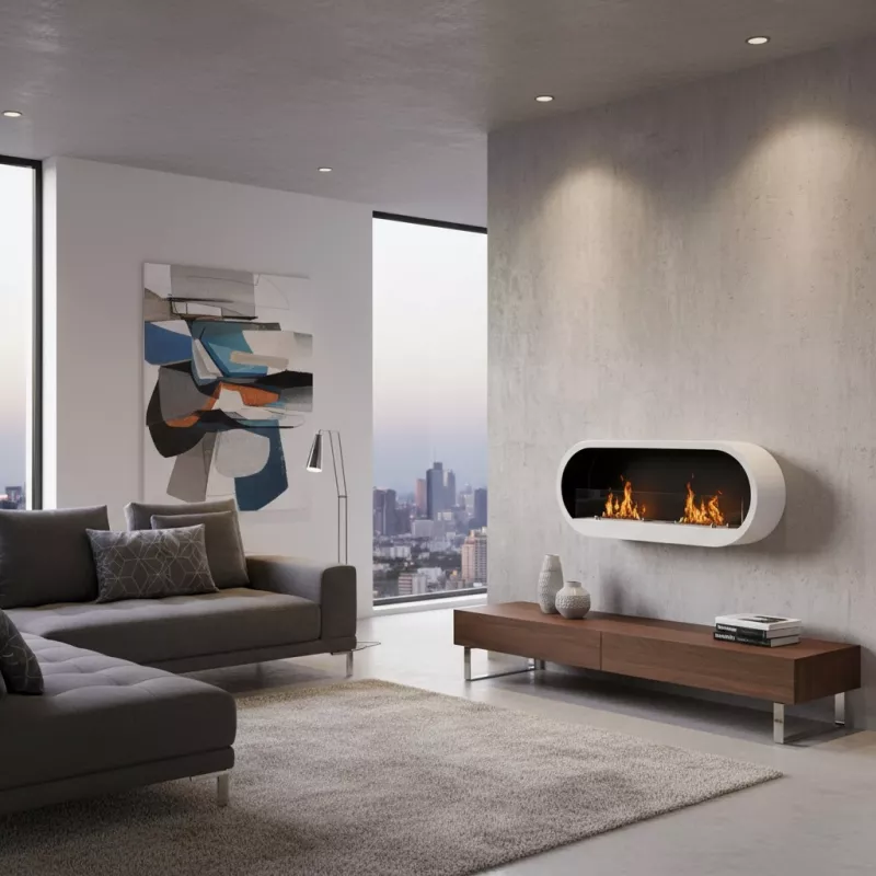 Calentador de pared o suelo Comet etanol Color Blanco