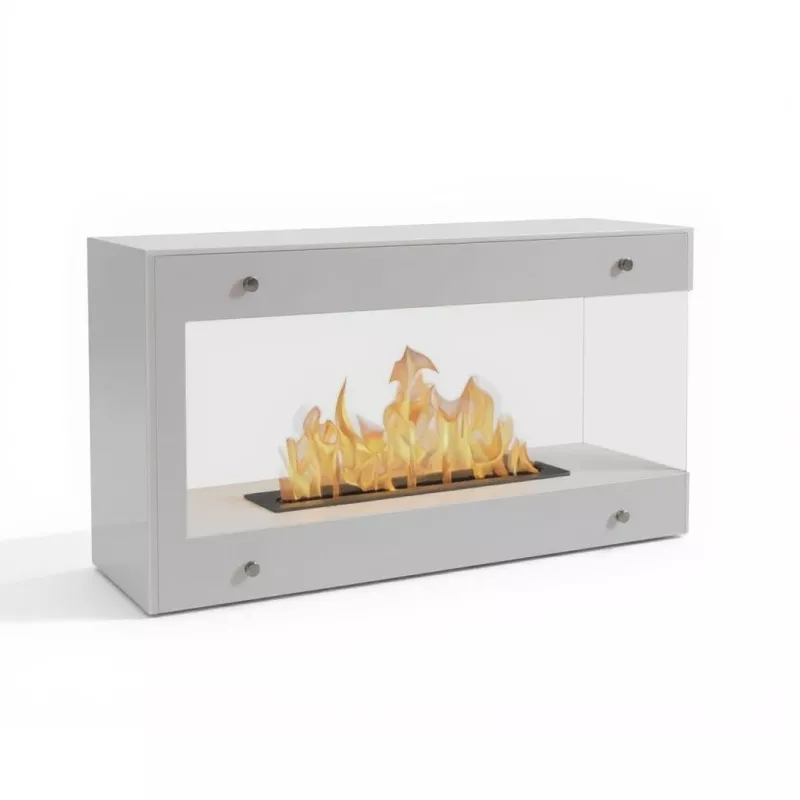 Caminetto a 1 fuoco da terra Torino Grande Colore Bianco brillante