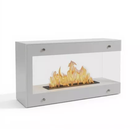 Caminetto a 1 fuoco da terra Torino Grande Colore Bianco brillante