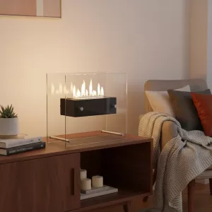 Cheminée de sol vitrée à éthanol Zen : Wikao