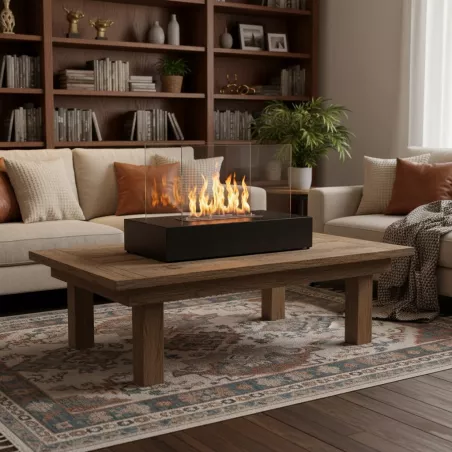 Chimenea de etanol de pie Lena, 80x40x45cm Color Negro