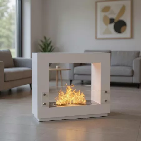 Lareira orgânica de chão Zenith Cor Branco