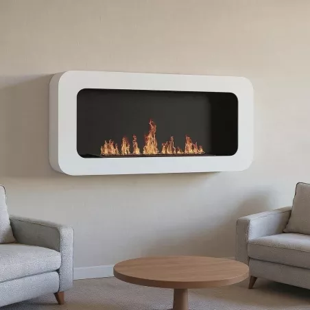 Wall-mounted ethanol fireplace Cassiopée Colour White