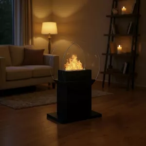 Cheminée a poser Fluvia, 78x60x24cm - Brûleur 3 kW