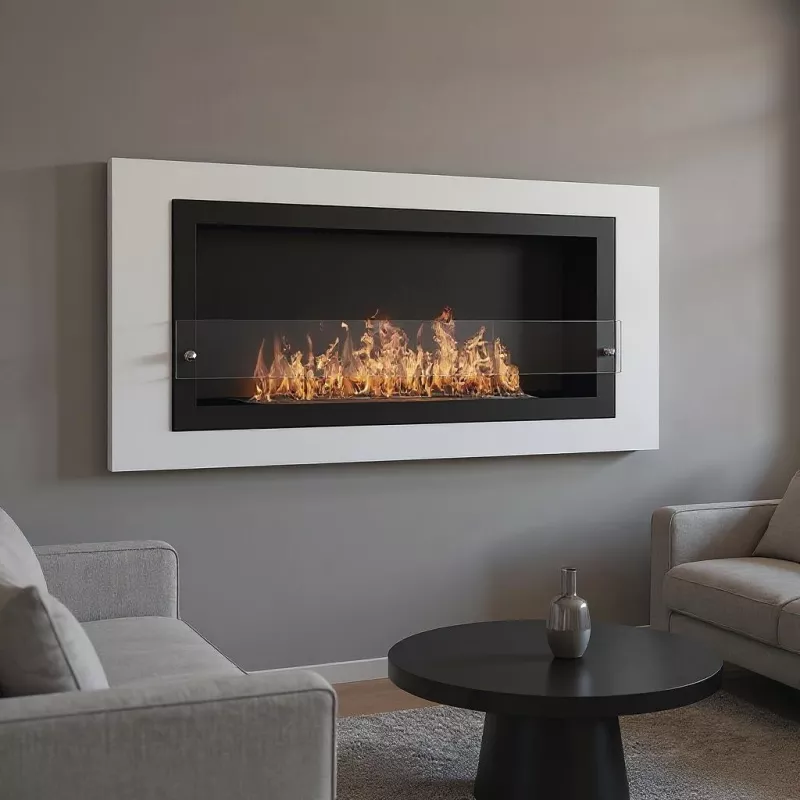 Oxford XL wandgemonteerde ethanolhaard Wikao Kleur Wit