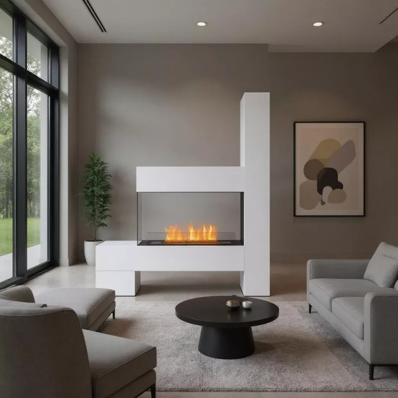 Large Montecarle fireplace 8,000 watts : Wikao Colour White