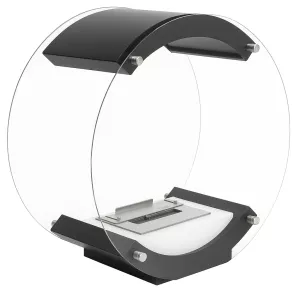 Cheminée éthanol au sol, ronde, noire