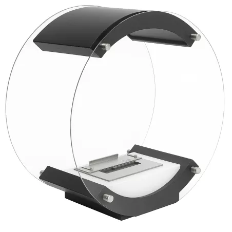 Lareira a etanol de chão, redonda, preta Cor Preto