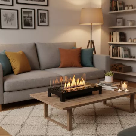 Poêle bio pour réhabilitation d'ancienne cheminée Couleur Noir