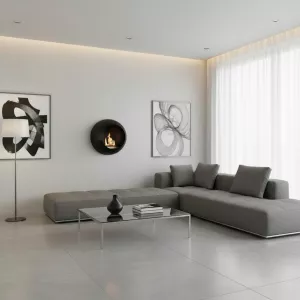 Corenza wall-mounted ethanol fireplace - Round design 3000 W
