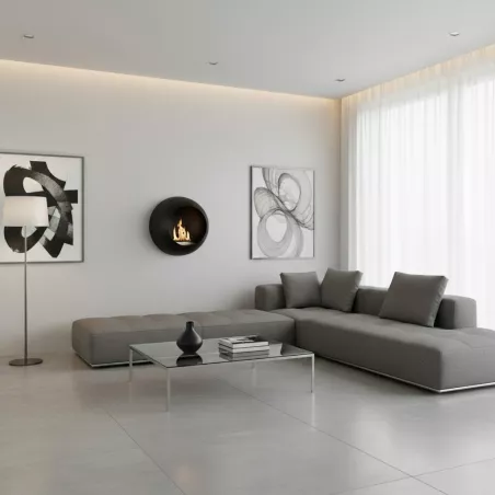 Corenza wall-mounted ethanol fireplace - Round design 3000 W