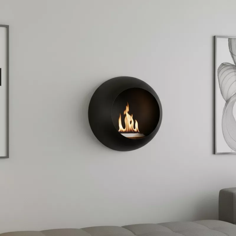 Corenza wall-mounted ethanol fireplace - Round design 3000 W