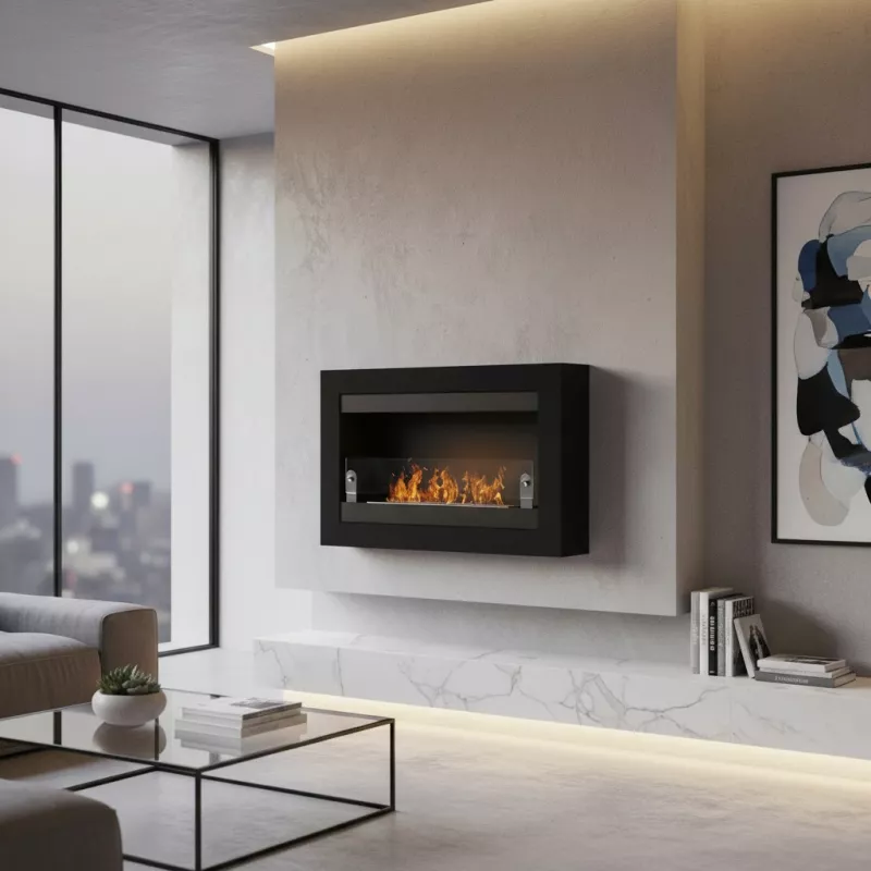 Two-burner fireplace Vigo Colour Black