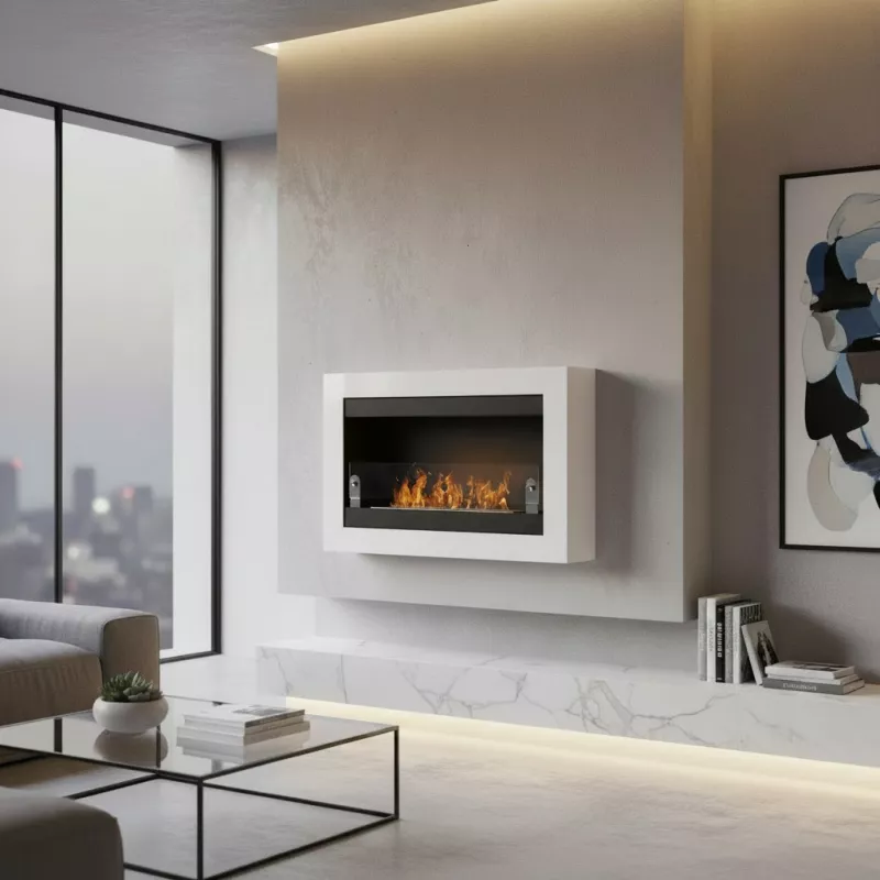 Caminetto a due fuochi Vigo Colore Bianco