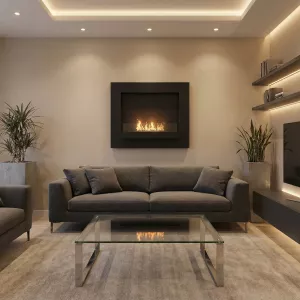 Delia wall-mounted ethanol fireplace