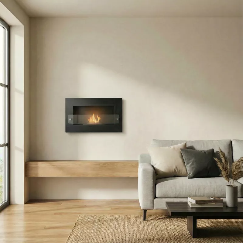 Mini camino a etanolo da parete Verona Colore Nero