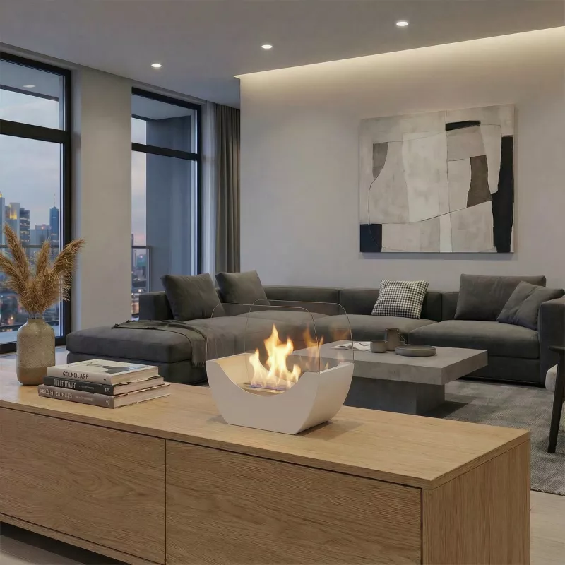 Ethanol table fireplace Chloé Colour White