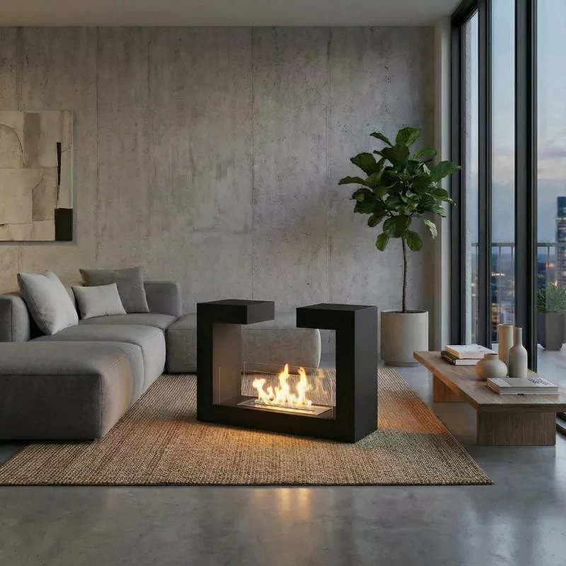 Free-standing ethanol fireplace - Berlin XL Colour Black