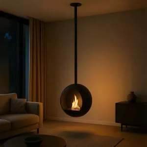 Cheminée éthanol Centonova suspendue – Fermé d'un côté