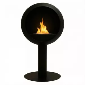 Cheminée éthanol Voltenova – Poêle rond à poser, fermé d'un côté