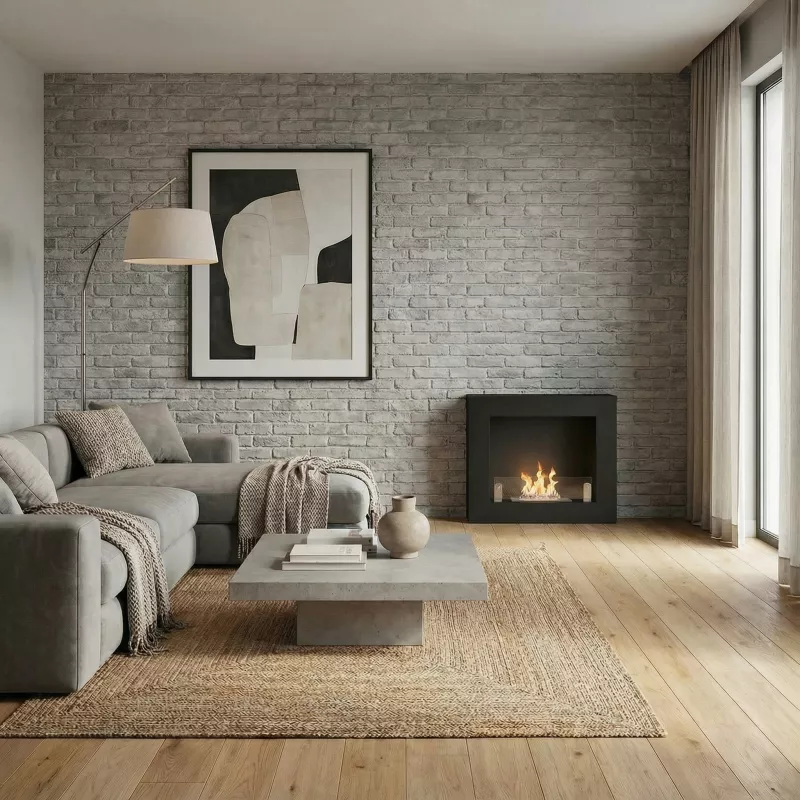 Brescia, stufa a parete a etanolo Colore Nero