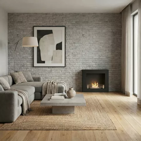 Brescia, stufa a parete a etanolo Colore Nero