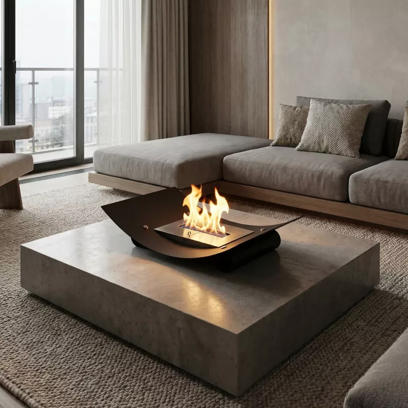 Ethanol fireplace Plate, output 4500 watts Colour Black