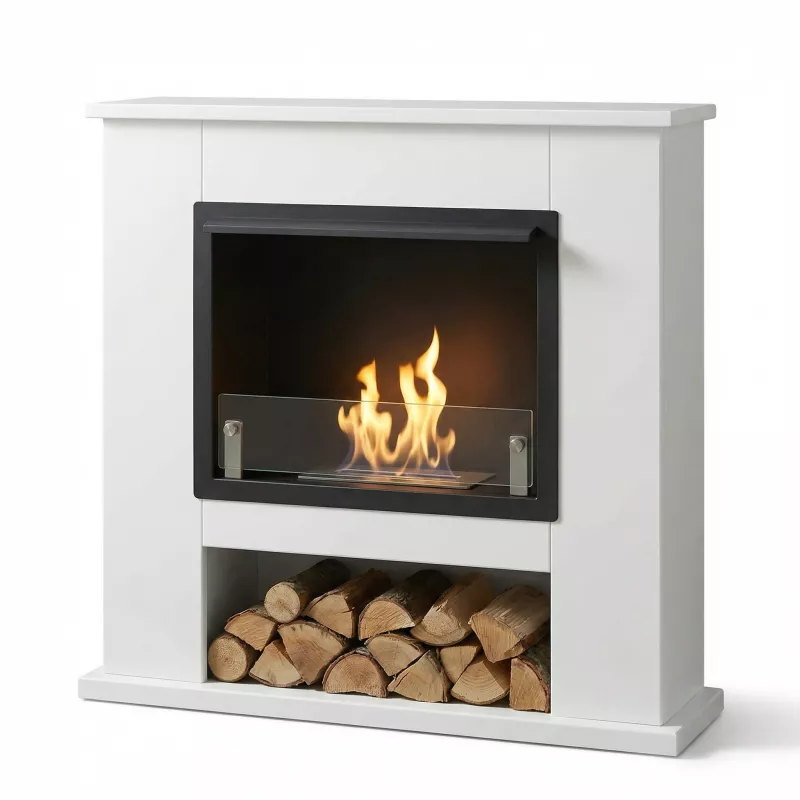 Cheminée éthanol Aleria blanche – 4200W – Design moderne