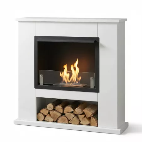 Cheminée éthanol Aleria blanche – 4200W – Design moderne