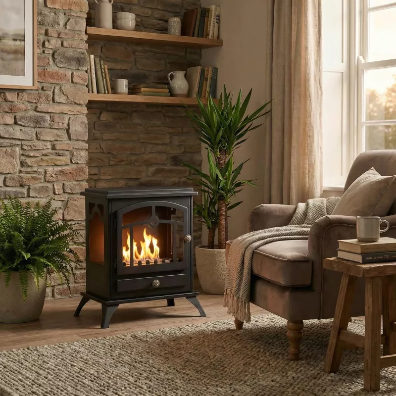 Cheminée éthanol à poser Figari – Poêle design 2700 W