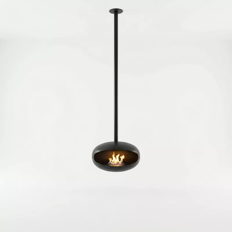 Centonova hangende ethanol haard - Aan één kant gesloten Hoogte H. 200 cm - Tube 160 cm