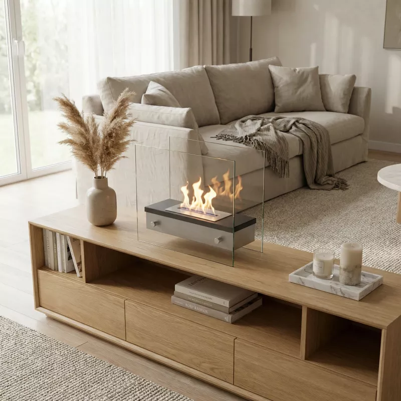 Cheminée éthanol Palma à petit prix Couleur Inox brossé